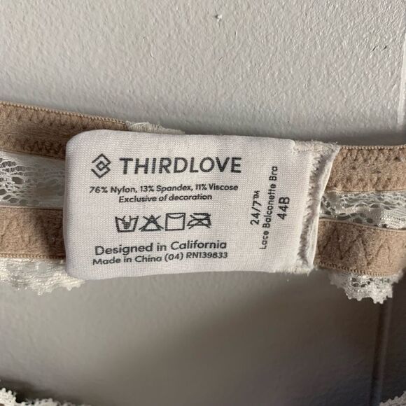 ThirdLove 24/7 Lace Balconette Bra Memory Foam Underwire 44B - Picture 6 of 6